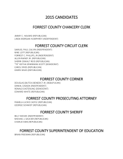 2015 CANDIDATES - Forrest County, MS