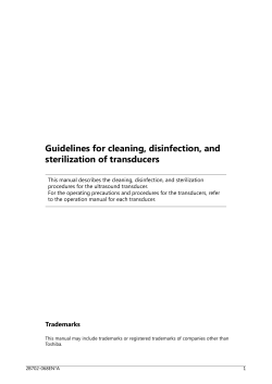 Guidelines for cleaning, disinfection, and sterilization of transducers
