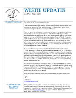 WESTIE UPDATES - West Highland White Terrier Club of America