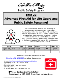 Title 22 Advanced First Aid for Life Guard and Public Safety Personnel