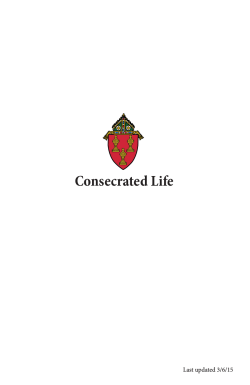 Consecrated Life - Diocese of Corpus Christi
