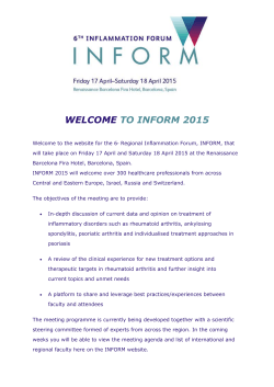WELCOME TO INFORM 2015