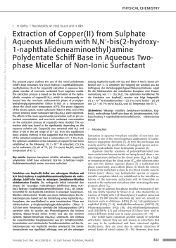 Extraction of Copper(II) from Sulphate Aqueous Medium with N,N