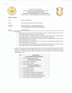 Memo Dated 04 March 2015
