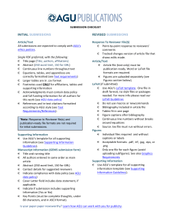 SUBMISSION CHECKLIST Is your paper paper newsworthy? Learn