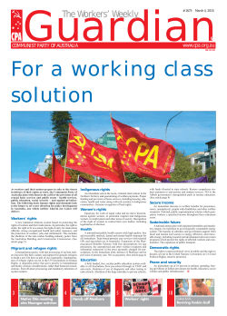 The Workers` Weekly - Communist Party of Australia