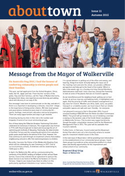 Message from the Mayor of Walkerville