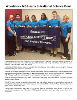 Woodstock MS Heads to National Science Bowl