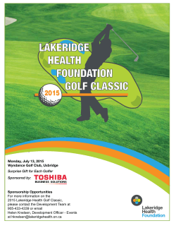 2015 Golf Classic Sponsor Package