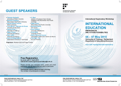 INTERNATIONAL EDUCATION - Université de Fribourg