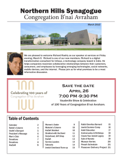 March Bulletin - Northern Hills Synagogue