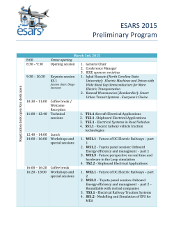 ESARS 2015 Conference Program