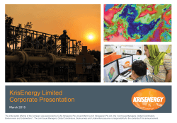 KrisEnergy Ltd Corporate Presentation March 2015