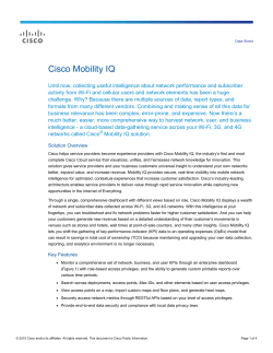 Cisco Mobility IQ Data Sheet