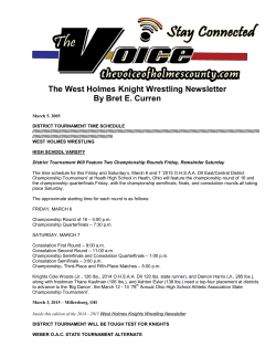 The West Holmes Knight Wrestling Newsletter