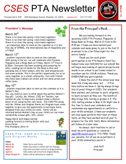 Latest PTA Newsletter - Cave Spring Elementary School PTA