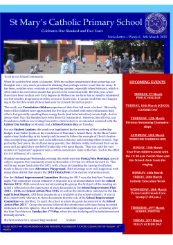 Current Newsletter - St Mary`s Catholic Primary School