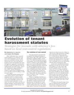 Evolution of tenant harassment statutes