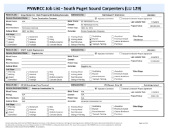 PNWRCC Job List - South Puget Sound