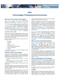 EPA Technologies Protecting the Environment