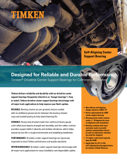 Timken Driveline Center Support Bearings for Commercial Vehicles