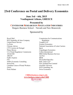 23rd Conference on Postal and Delivery Economics: