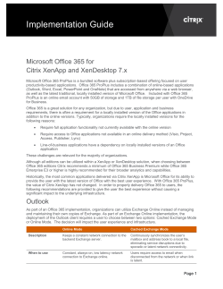 Deployment Guide - Office 365 for XenApp and