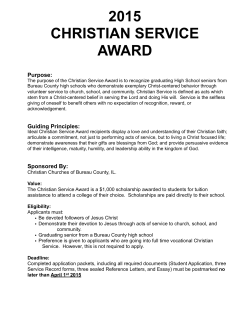 Christian Service Award Application