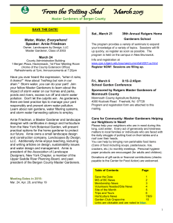 March 2015 Issue - Master Gardeners of Bergen County
