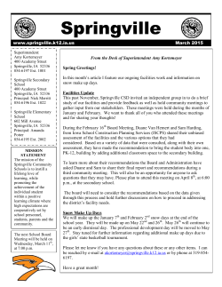 March Newsletter - Springville Community Schools