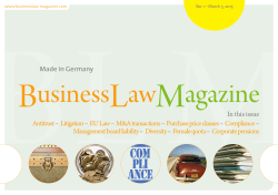 In this issue Antitrust– Litigation– EU Law
