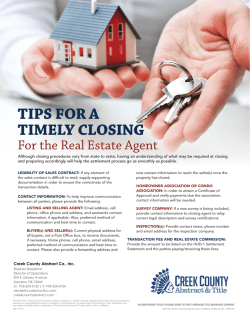 Tips for a Timely Closing