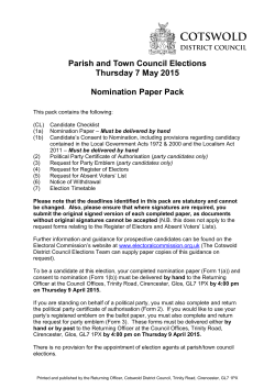 Nomination pack (incl election agent notification form) -LGEW
