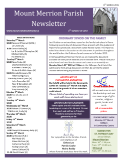 Mount Merrion Parish Newsletter