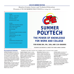 Student Registration for Summer Polytech