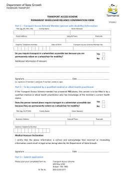 Permanent Wheelchair Reliance Confirmation Form