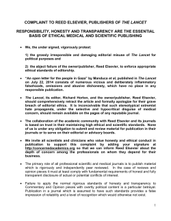 Full Text of the Letter of Complaint