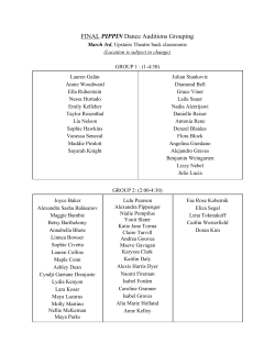 FINAL​ PIPPIN​ Dance Auditions Grouping