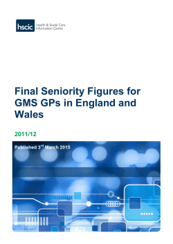Final Seniority Factors England and Wales 2011-12