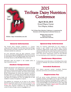24th Year April 20-22, 2015 - Tri-State Dairy Nutrition Conference