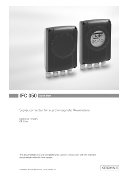 Krohne IFC 050 Signal Converter Quick Start Guide PDF