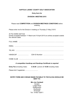 Division 4 Entry Form - Suffolk Ladies County Golf Association