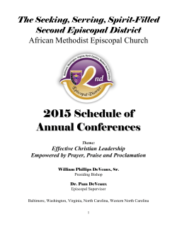 2015 Schedule of Annual Conferences