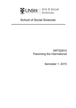 ARTS2814  - School of Social Sciences