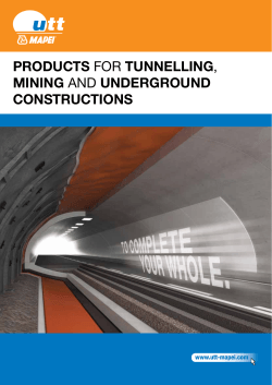 products for tunnelling, mining and underground constructions