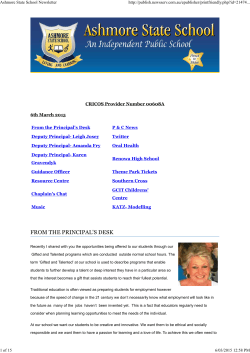 Newsletter 06.03.15 - Ashmore State School
