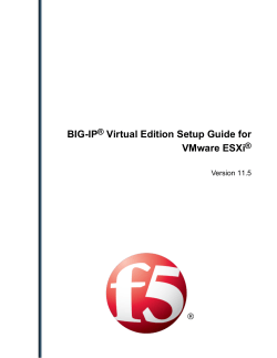 BIG-IP® Virtual Edition Setup Guide for VMware ESXi®