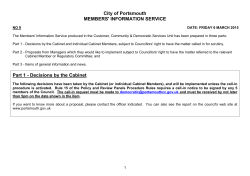 City of Portsmouth MEMBERS` INFORMATION SERVICE Part 1