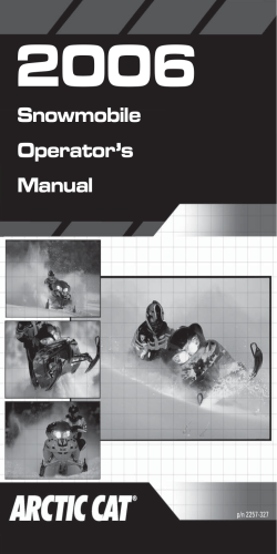 Snowmobile Operator`s Manual