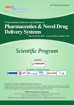 Pharmaceutics & Novel Drug Delivery Systems - Pharmaceutica-2015